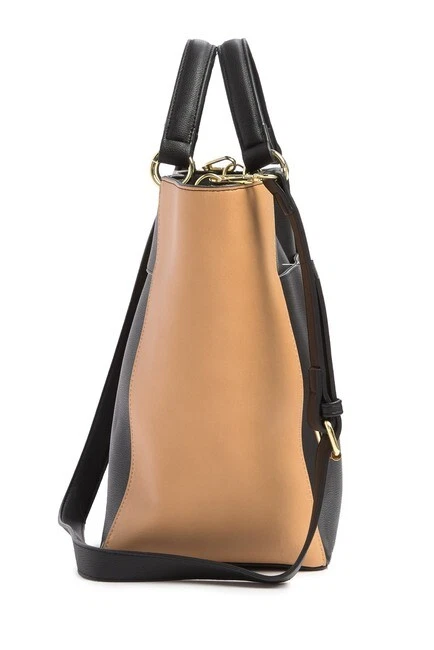 Danielle Nicole Meghan Brown Black Crossbody Tote Bag X1004 - Image 4 of 4