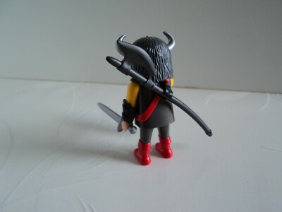 Figurines PLAYMOBIL Vintage - Chevalier Et Dragon Rouge/noir - À Partir De 4 Ans - Occasion