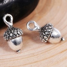 Acorn Charm 23mm - Antiqued Silver Autumn Pendants C5480 - 5, 10 or 20PCs