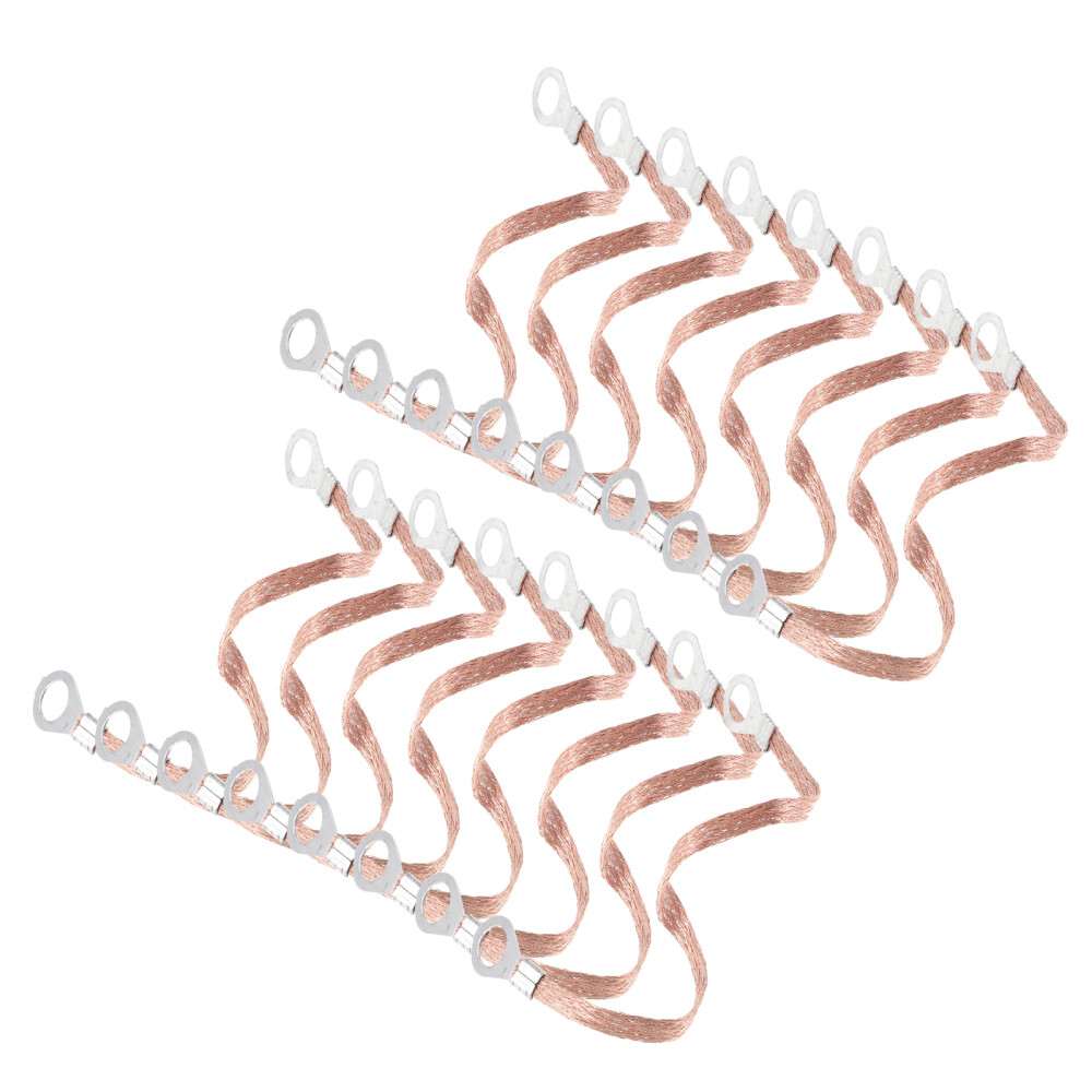100pcs Flexible Braided Grounding Straps - Copper Braided Wire For Electrical Grounding-1207515