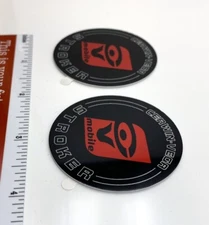 Cerwin Vega Mobile STROKER Badge Logo Emblem Pair CV Round