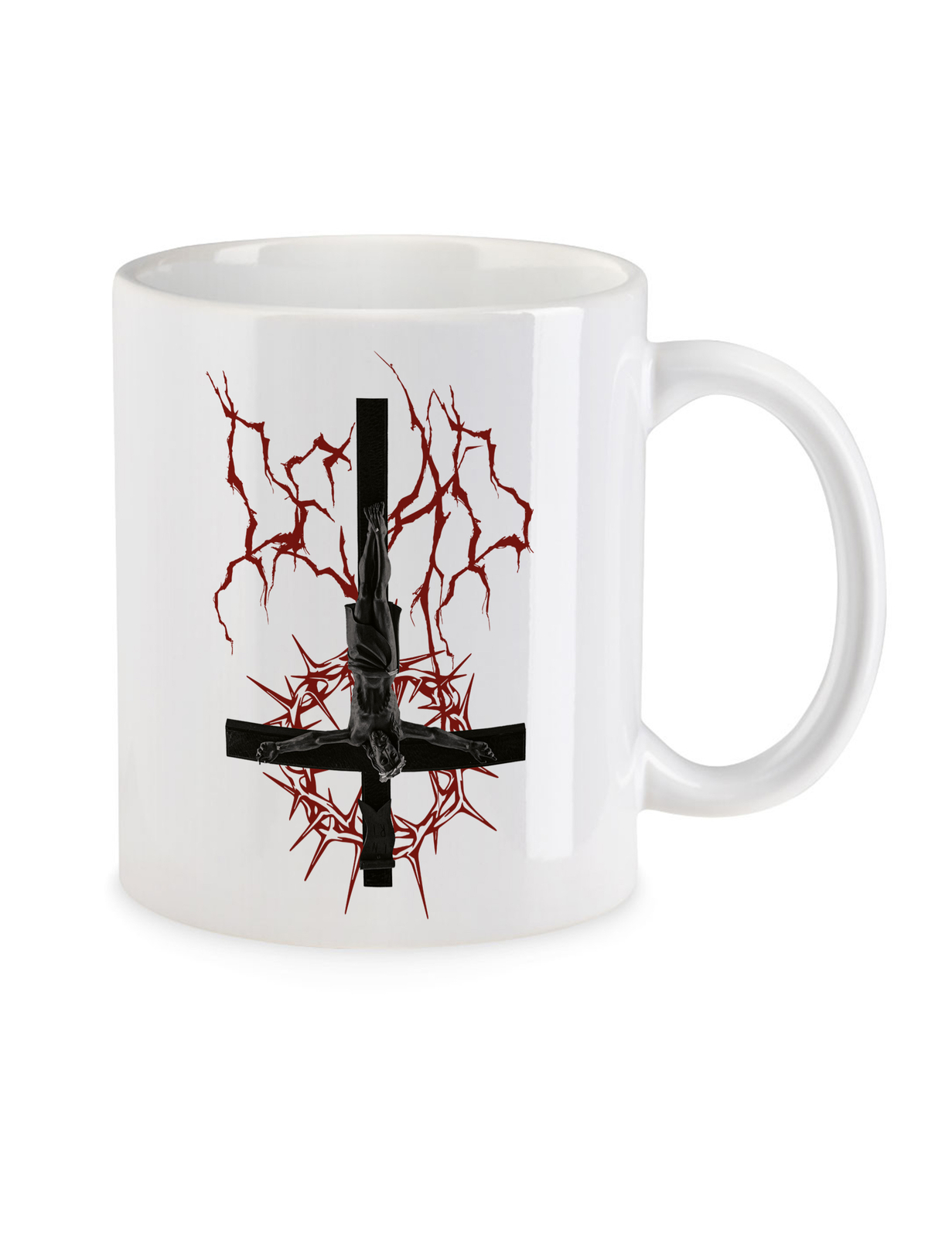Inverted Jesus Cross Kaffeetasse Symbol Pentagram 666 Church Satan Satanismus