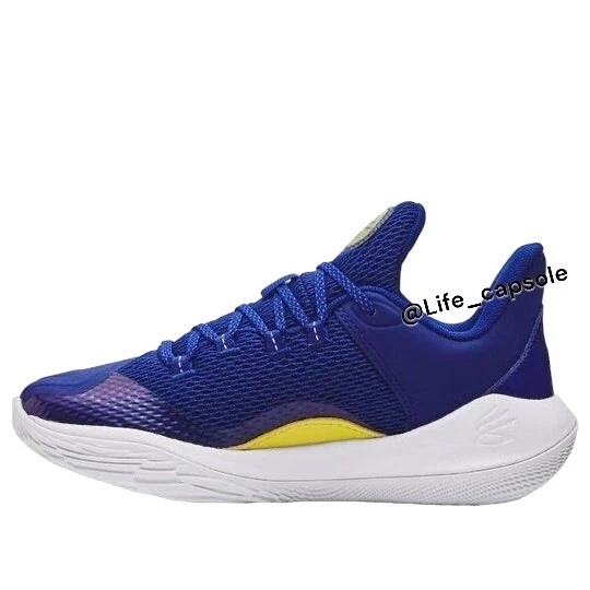 New Size 7Y Under Armour Curry 11 Basketball Shoes Blue Yellow 3026619-100 Dub - Image 4 of 4