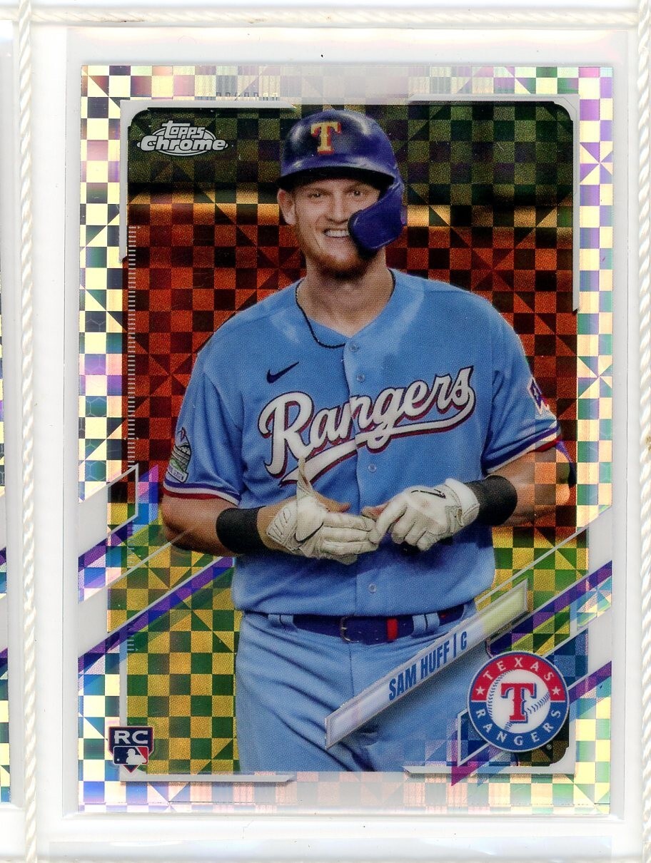 2021 Topps Chrome XFractor Rookie RC Sam Huff Texas Rangers Refractor #81