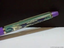 Vintage Floaty Pen Frankfurt Airport Floating Skyline Train Eskesen Denmark Jet