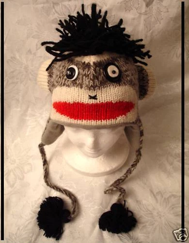 deLux TAG Punk Rock Calcetín Mono SOMBRERO Disfraz Animal ADULTO Gorra FORRADA Gris Negro  Foto 4 de 4