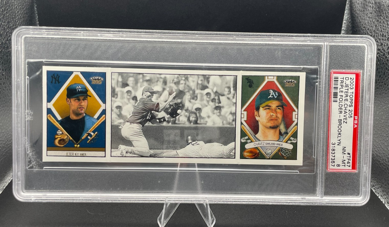 Derek Jeter Eric Chavez PSA 8 2003 Topps 205 Triple Folder POP 2