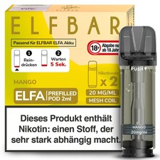 Elfbar Elfa Prefilled Pod - 20 mg/ml - über 30 Flavours (jeweils 2 Stück)