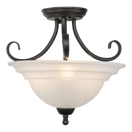 Babylon 3-Light Semi-Flush Mount in Transitional and Bowl Style 12.75 Inches - Picture 1 of 11