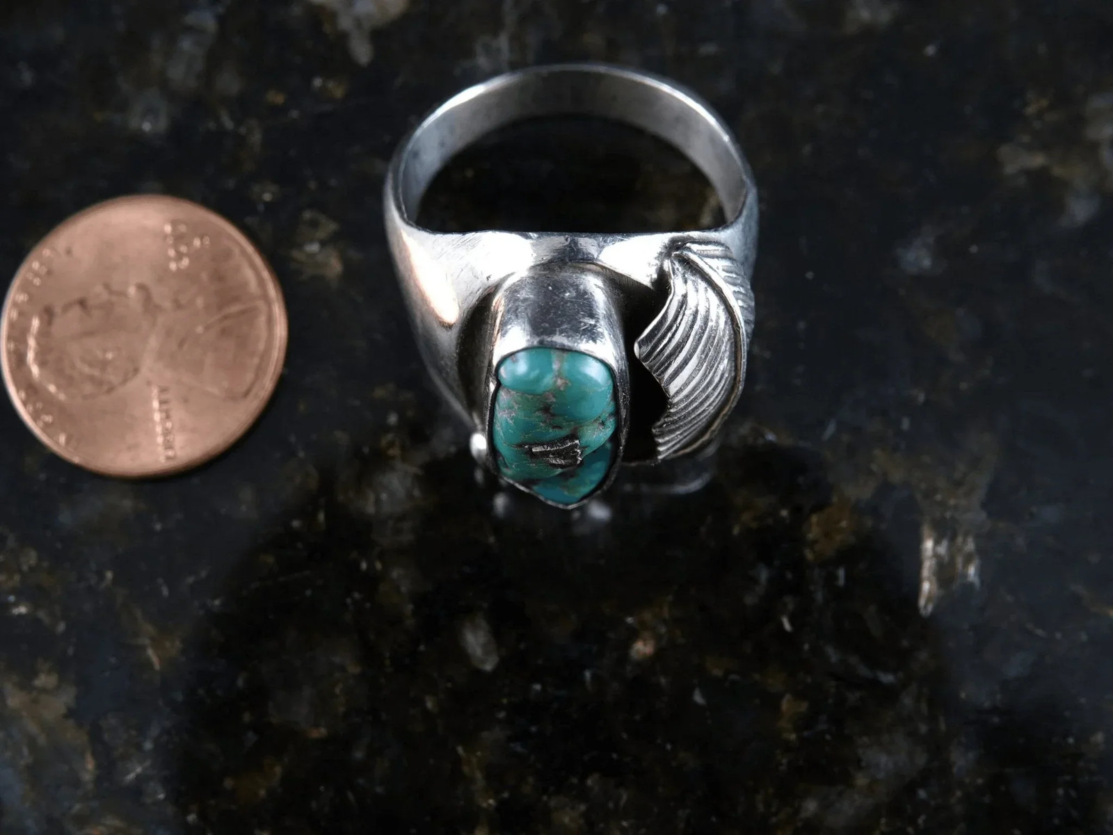 sz11 Old Pawn Navajo sterling/turquoise ring | eBay