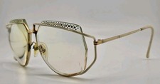 Vintage Tara 425 Oversized Geometric Gold Metal Eyeglasses 70s 80s