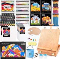 Shuttle Art 58 Acrylfarben Set, Malset Mit Acrylfarben, Staffelei, Leinwand | Ma