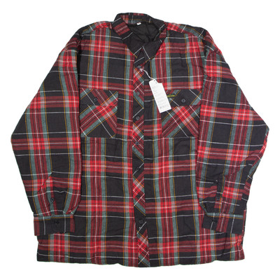 NOBLESSIMO Herren Lumberjack Jacke Schwarzes Flanell Kariert XL