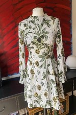 Whistles Silk Dress Size 10-12 Floral Print Long Sleeve