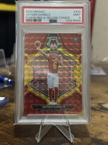 2024 Panini Mosaic Jayden Daniels #302 Fusion Red & Yellow Choice 55/80