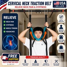Hanging Neck Stretcher Cervical Traction Device Head Brace Support Pain Relief