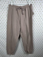 Victorias Secret PINK Taupe Tapered Sweatpants Sweats Joggers LARGE