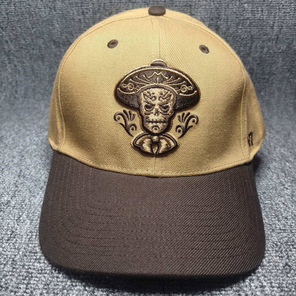 '47 Brand Mariachi Skull Sombrero Snapback Hat Cap Tan Brown Two Tone Adjustabl