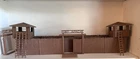 MARX 1950'S FORT APACHE STOCKADE LOT - BROWN HP-W/2 6PC BLOCKHOUSES - GOOD LOT