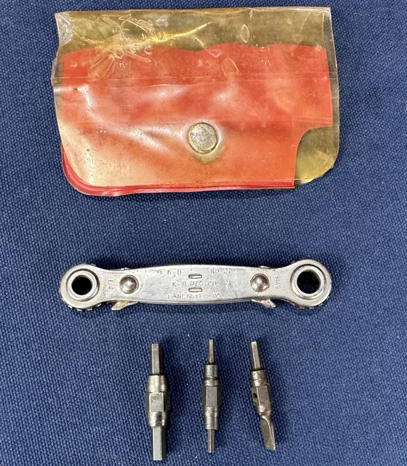 K-D TOOLS EUA No. 27 RATCHETING 1/4” bit porca ferramenta com bocados, driver offset EUA - Imagem 2 de 4