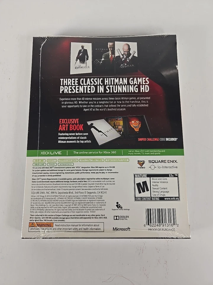 Hitman HD Trilogy (Xbox 360) Factory Sealed Brand New Rare - Image 2 of 4