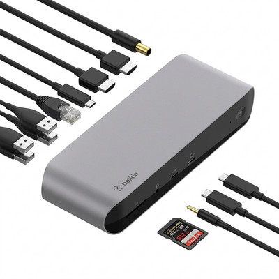 Belkin Thunderbolt 3 Dock Pro F4U097 85W Dual 4K 40Gbps USB-C Hub Dock Station