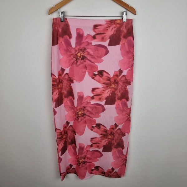 Valleygirl Mesh Maxi Skirt Floral Print Size XL