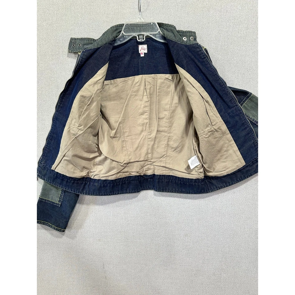 Chaqueta de Moto Joie Azul Pana Para Mujer M Retazos Deshilachados Borde Boho Estilo Callejero Foto 4 de 4