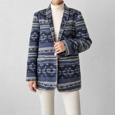 90s Southwestern Oversized Blazer Jacket M Navajo Tapestry Western Boho Vintage