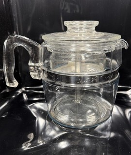 Vintage PYREX Flameware 6 Cup Glass Coffee Pot Percolator 7756 B Complete