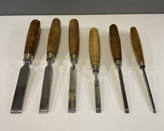 6 VINTAGE WOOD CHISELS : MARPLES SORBY SWIFT & SONS ETC ALL SHARPENED