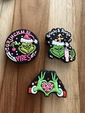 Christmas Silicone Focal Bead Lot-3pc, Green Character Craft Bead DIY Supplies