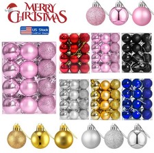 24Pcs Christmas Balls Tree Ornaments Home Decor Xmas Hanging Balls Pendant USA