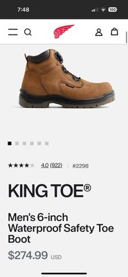 Brand New Red Wing King Toe boots Size 10