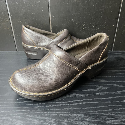 Thom Mcan Women's 8w Brown Leather Slip-On Clogs