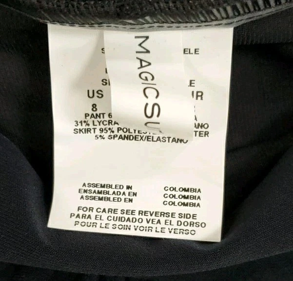 Nuevo MAGICSUIT Transpirable Ligero Jersey Tenis Falda Natación Parte Inferior Negro Talla 8 Foto 3 de 4