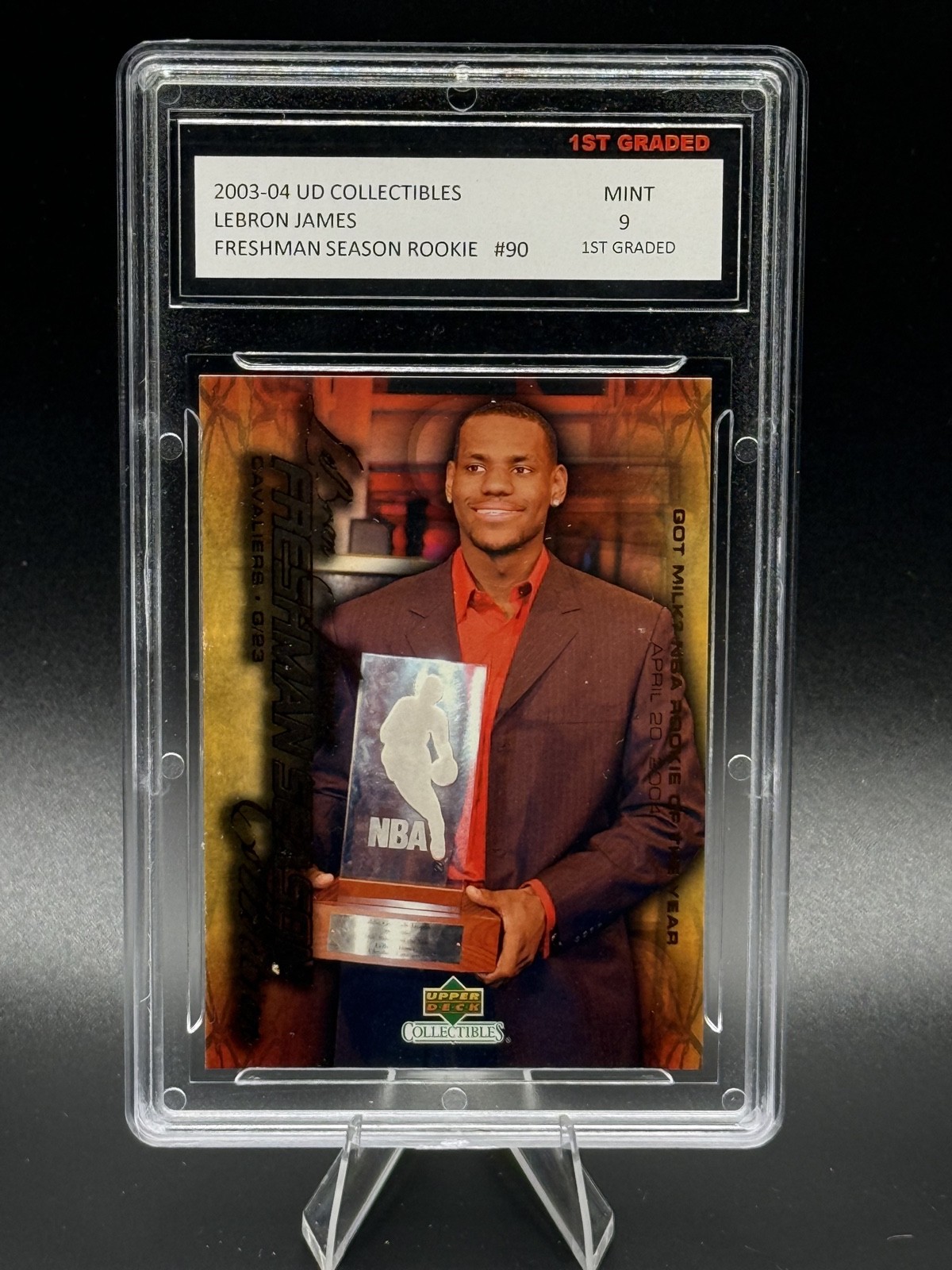 2003-04 Upper Deck LeBron James Freshman Season Collection #90 1st Graded Mint 9