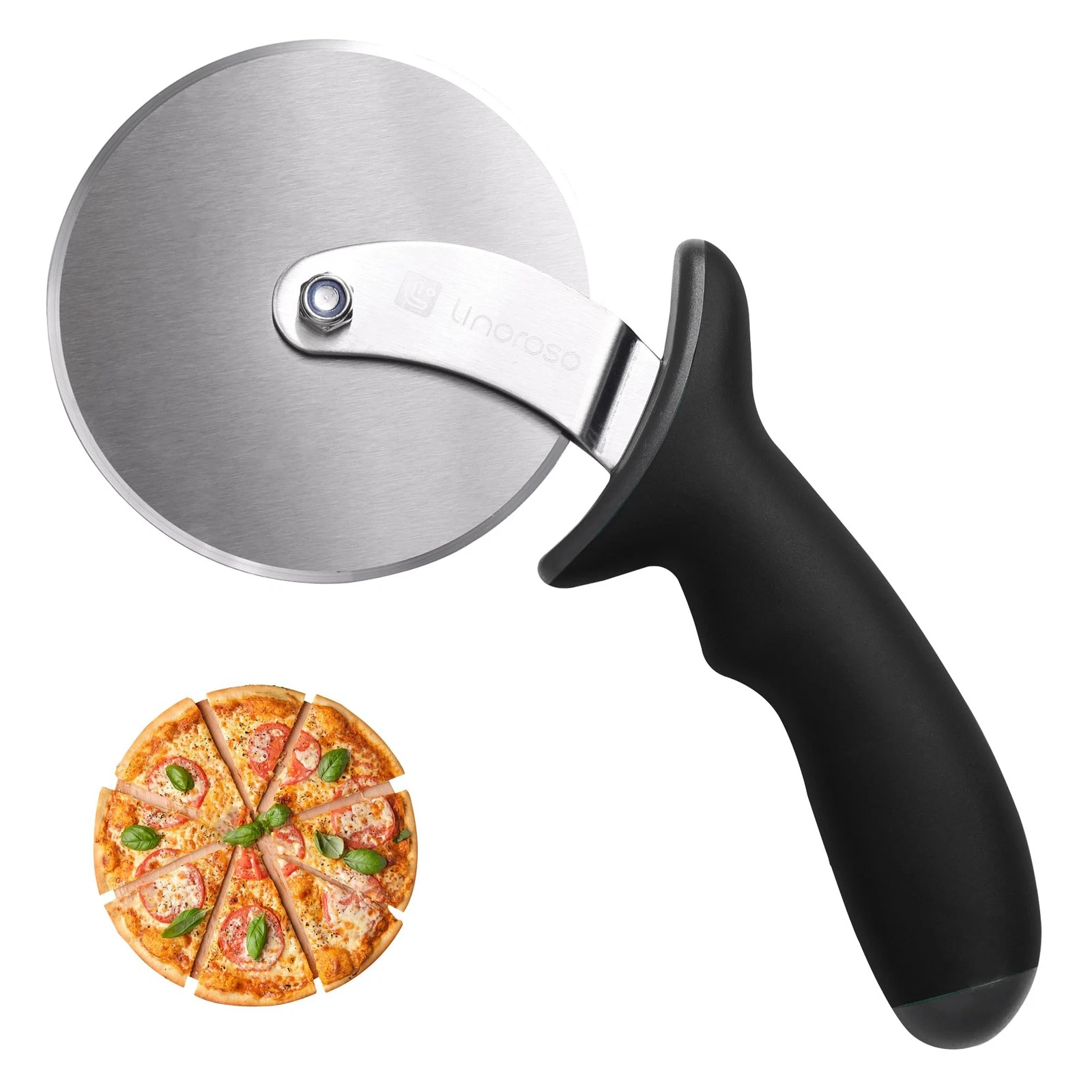 Pizza Cutter Wheel, Durable Stainless Steel 4-Inch Pizza Wheel Cutter with Co...