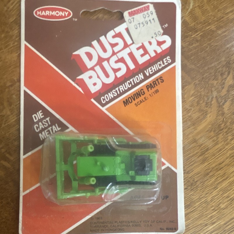 Harmony Dust Busters 1/100 Dozer Diecast Metal Moving Parts Green/Black 1983