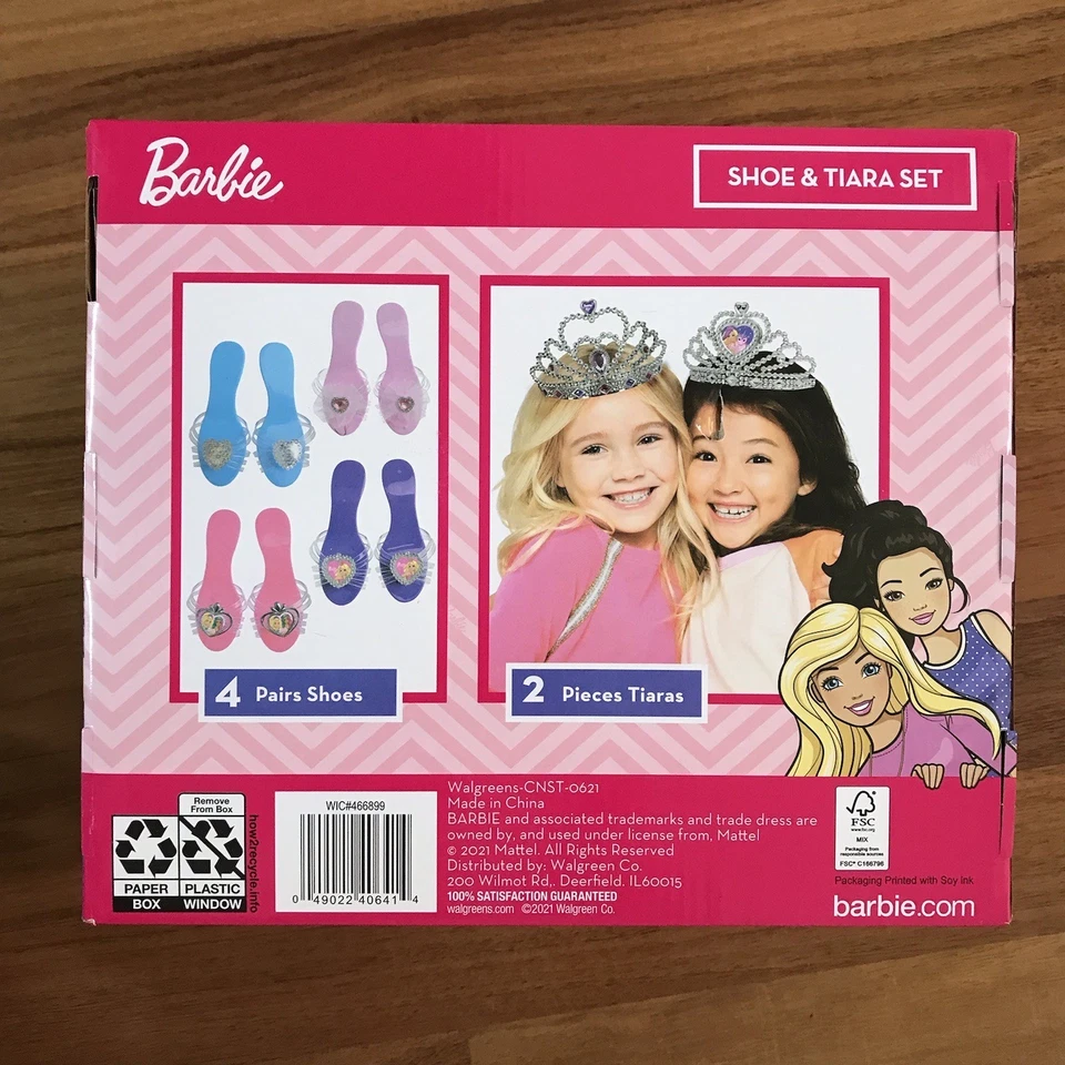 Juego de Zapatos y Tiara Barbie Incluye 2 Coronas y 4 Pares de Zapatos -Nuevo Foto 3 de 4