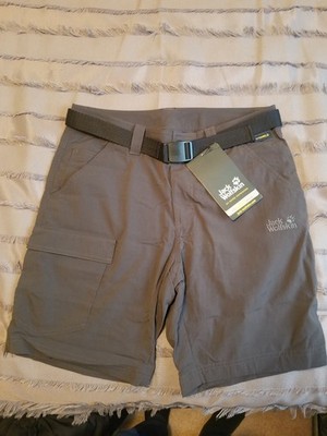 NWT Jack Wolfskin men's 'Hoggar' shorts, Medium (32), dark gray, belt included