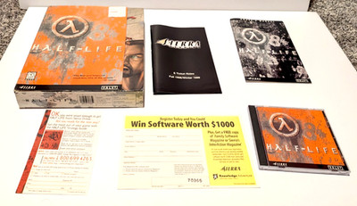Vintage Half-Life Big Box IBM PC CD-ROM 1998 Original Version Big Box (Complete)