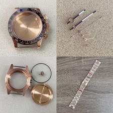 39MM Stainless Steel Watch Case Hands Watch Strap for VK63 Quartz Movement Parts