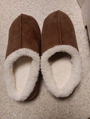 Chestnut Slippers Men SZ M (7-8) Memory Foam Plush Cushioning by Festive Voice