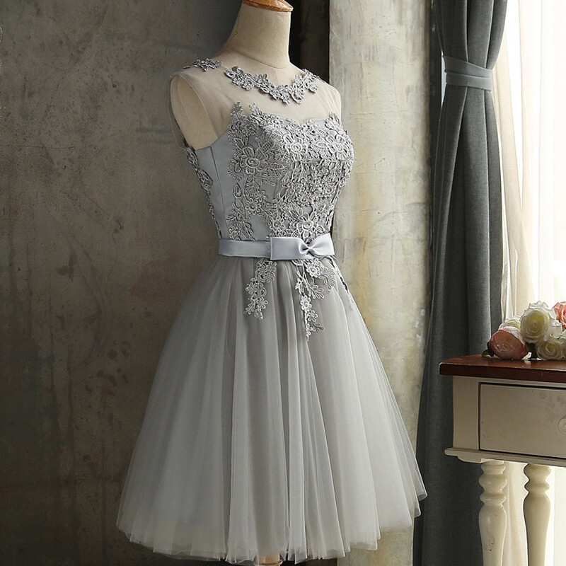 Lady Embroidered Wedding Bridesmaid Dress Formal Evening Prom Ball Gowns  Elegant