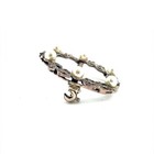 VTG Sterling Silver 925 Marcasite Faux Pearl Round Wreath Brooch Pin Estate — photo 4