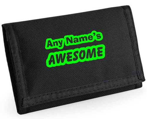 Name Awesome Design Personalised Boys Kids Ripper Wallet With Coin Holder, Xmas - Picture 5 of 12