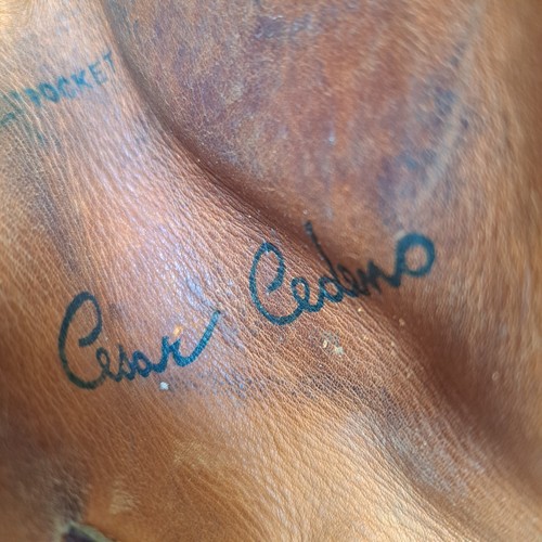 Vintage Rawlings RBG4 Cesar Cedeno Softball Baseball Glove RHT Basket Web Left - Picture 8 of 16