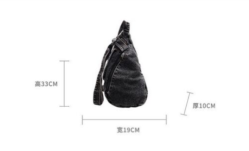 Women Denim Sling Bag Crossbody Fanny Pack Chest Purse Shoulder Handbag Travel - Picture 2 of 17