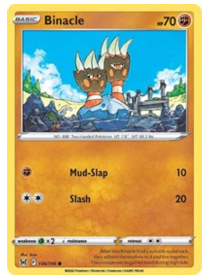Binacle 106/196 Pokemon SWSH11 Lost Origins - NM/M - NEW